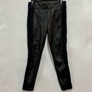 Loft Outlet Womens Black Small Faux Leather‎ Pants Lounge Stretch